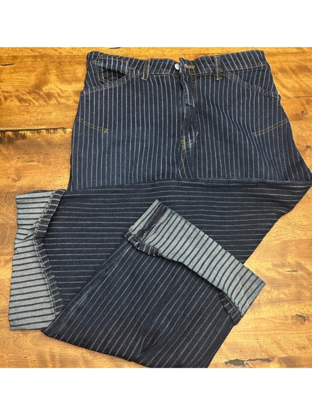 Pilcro The Kayden Railroad Stripe Barrel Carpenter Jeans - Picture 4 of 6